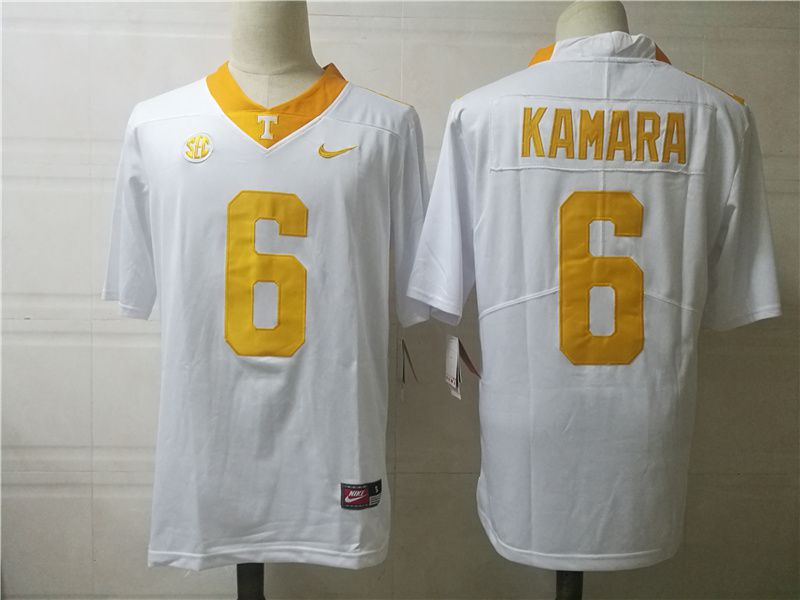 Men Tennessee Volunteers 6 Kamara White Nike 2025 NCAA Jersey
